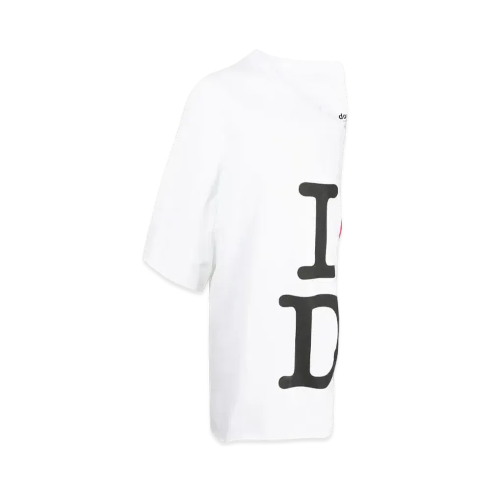 doublet Graphic One Shoulder T-shirt "Chalk White"