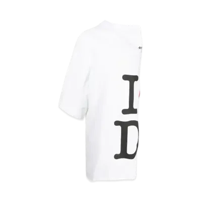 doublet Graphic One Shoulder T-shirt "Chalk White"