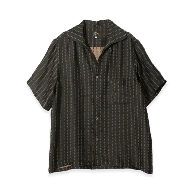 NEEDLES S/S Italian Collar Shirt Jacquard Cloth "Square"