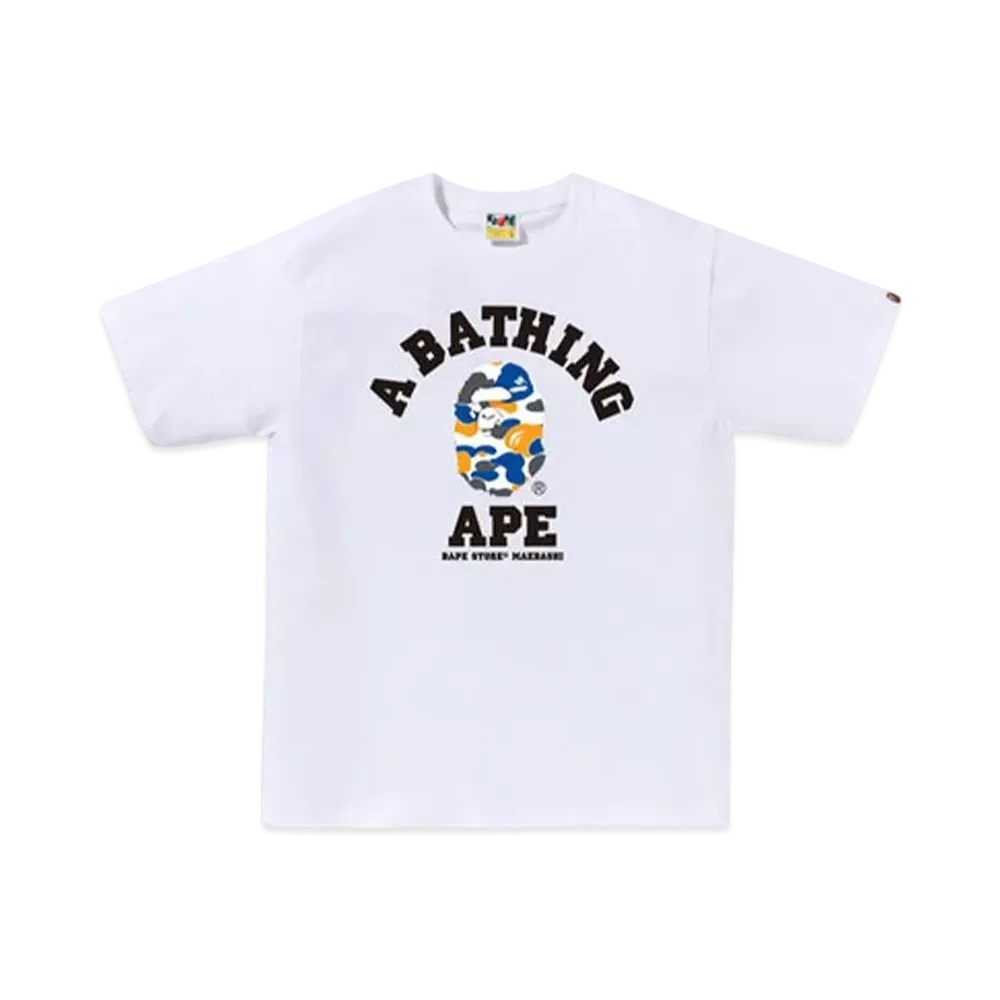 A BATHING APE Bape Store Maebashi Camo College Tee "White"