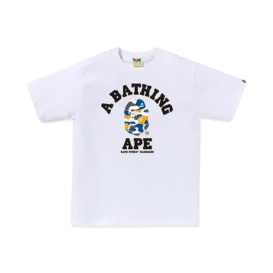 A BATHING APE Bape Store Maebashi Camo College Tee "White"