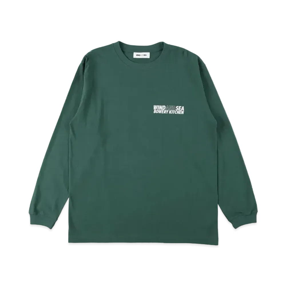 WIND AND SEA BOWERY KITCHEN X WDS L/S TEE (WDS) "Green"