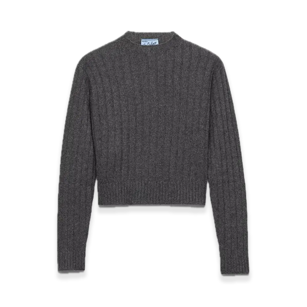 PRADA Re-Cashmere Cropped Sweater "Gray"
