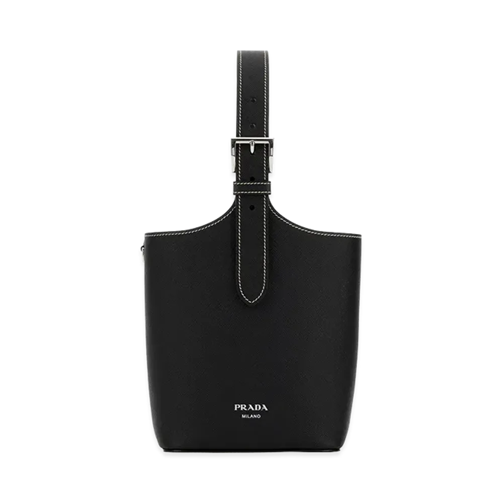 PRADA Women's Leather Shoulder Bag "Black"