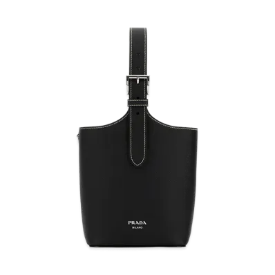 PRADA Women's Leather Shoulder Bag "Black"