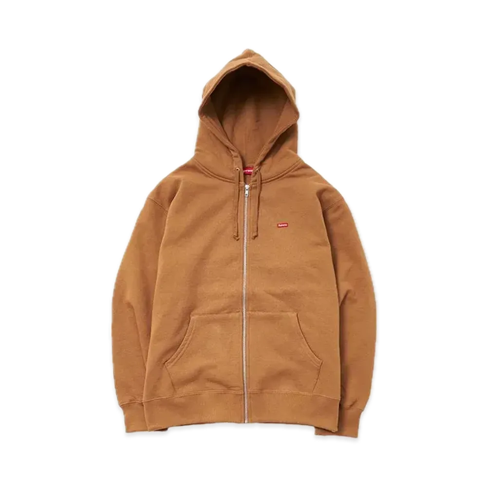 Supreme Small Box Zip Up Hooded Sweatshirt "Brown"