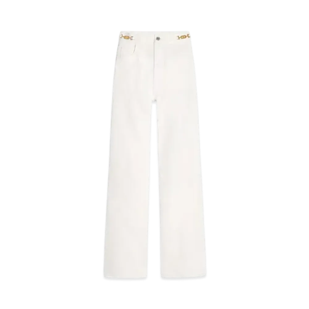 CELINE Women's Jane Flared Jeans "Optic White Wash"