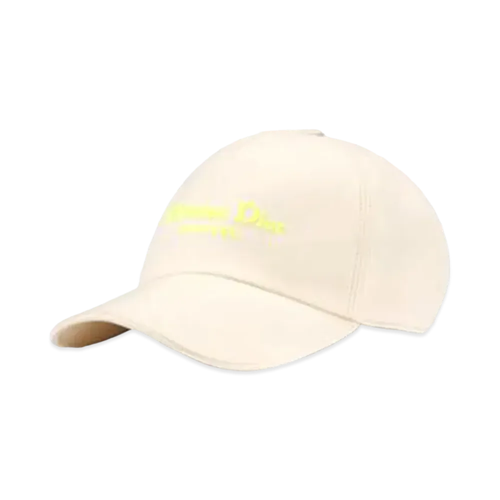 Dior Christian Dior Couture Cap Technical Cotton "Off White/Fluorescent Yellow"