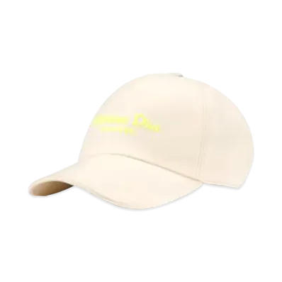 Dior Christian Dior Couture Cap Technical Cotton "Off White/Fluorescent Yellow"