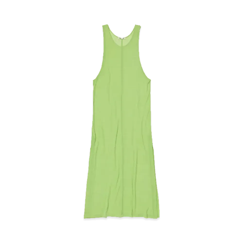 AURALEE Hard Twist Cotton Gauze Dress "Lime Green"