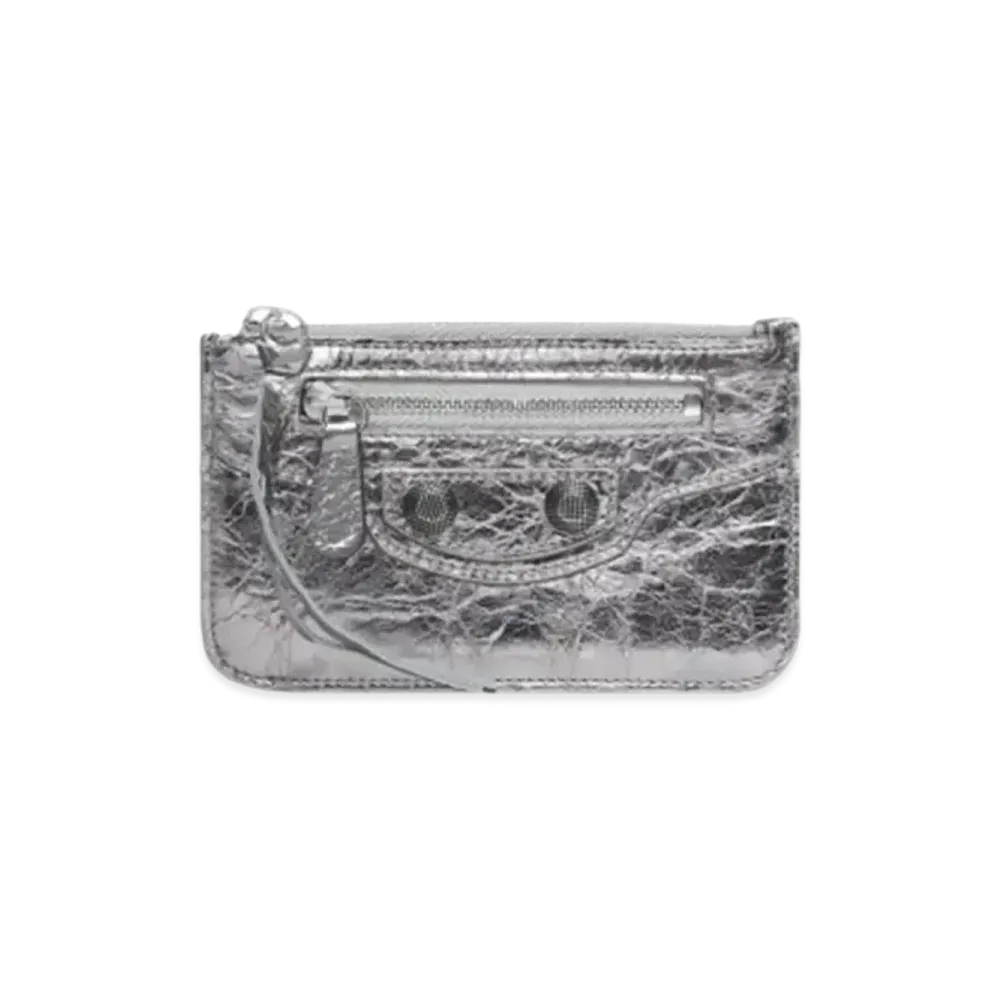 BALENCIAGA Le Cagole Long Coin Card Holder Metallic "Silver"