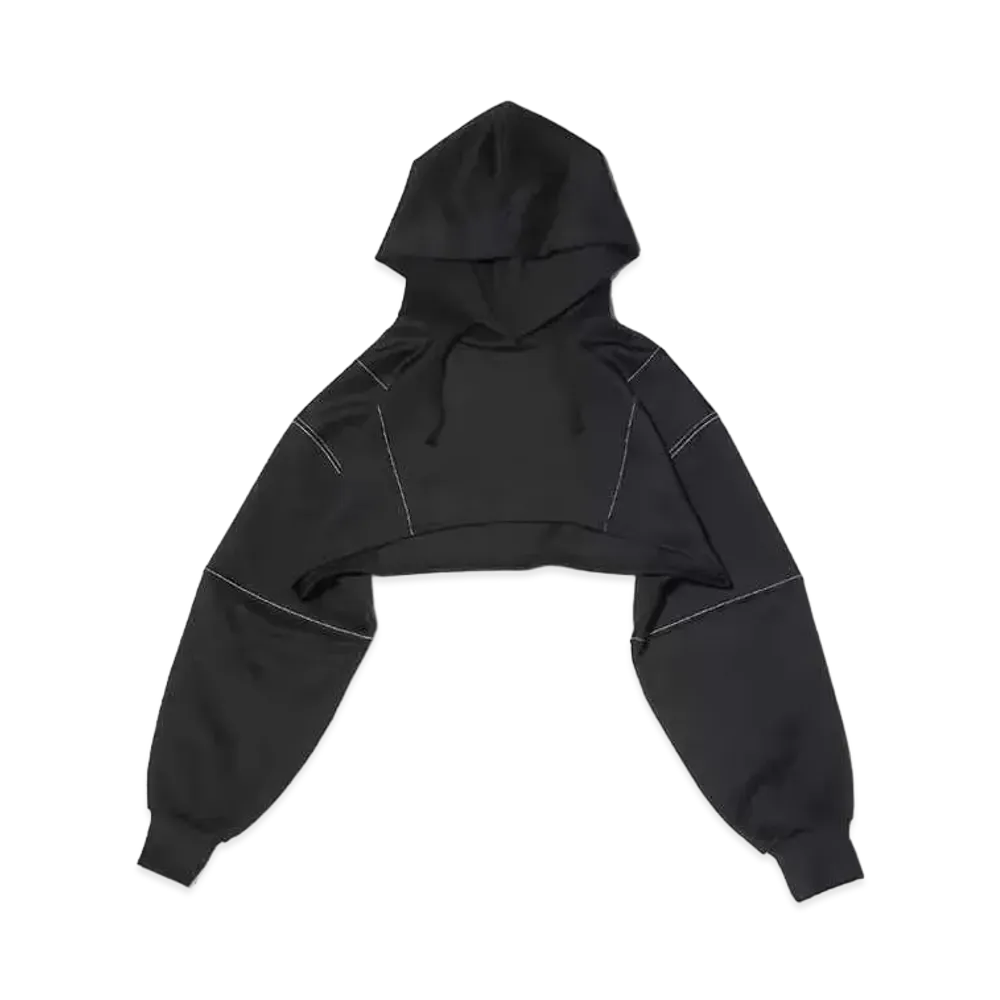 atmos pink Cardboard Logo Short Hoodie "Black"