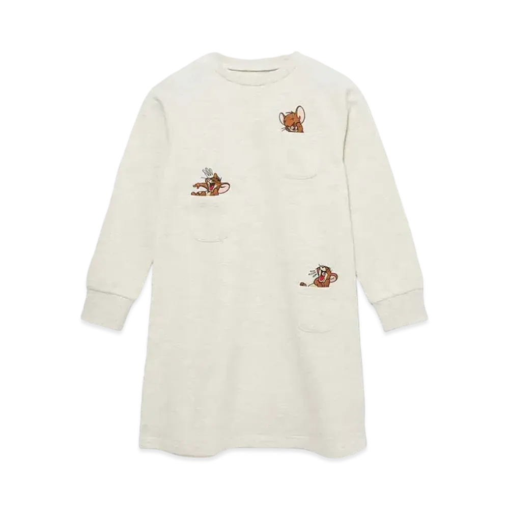 graniph x Tom and Jerry Laughing Jelly Kids Fleece Sweatshirt One Piece "Heather Natural"