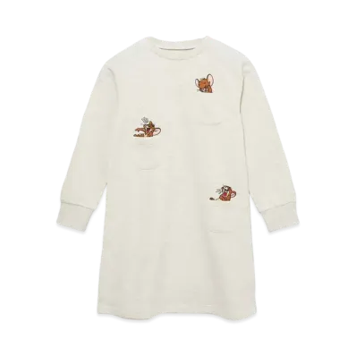 graniph x Tom and Jerry Laughing Jelly Kids Fleece Sweatshirt One Piece "Heather Natural"