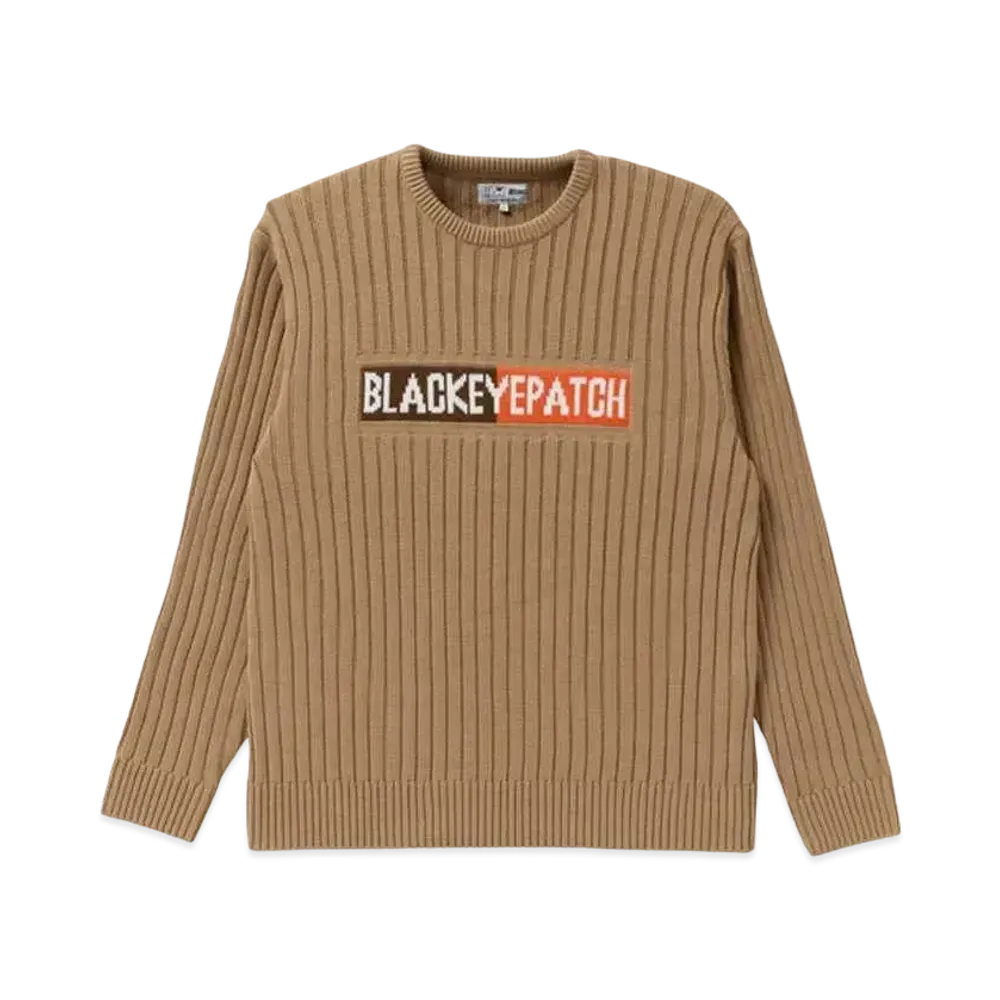 BlackEyePatch 2 TONE LOGO KNIT SWEATER "Beige"