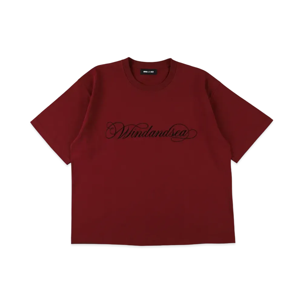 WIND AND SEA Caligraphy Embroidery Tee "Red"