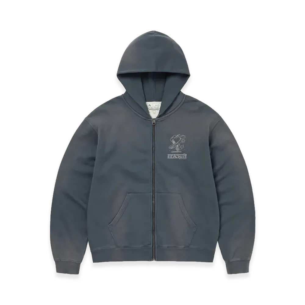 thisisneverthat x PEANUTS Zip Up Hoodie "Faded Navy"