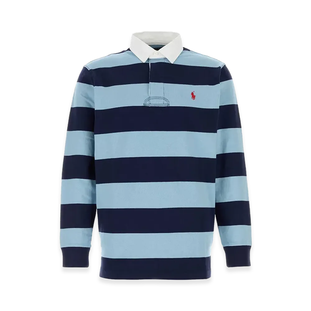 Polo Ralph Lauren Embroidered Cotton Polo Shirt "Navy/Light Blue"