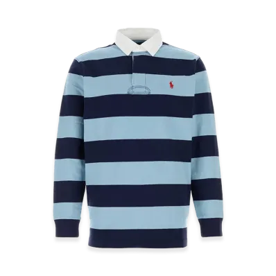 Polo Ralph Lauren Embroidered Cotton Polo Shirt "Navy/Light Blue"