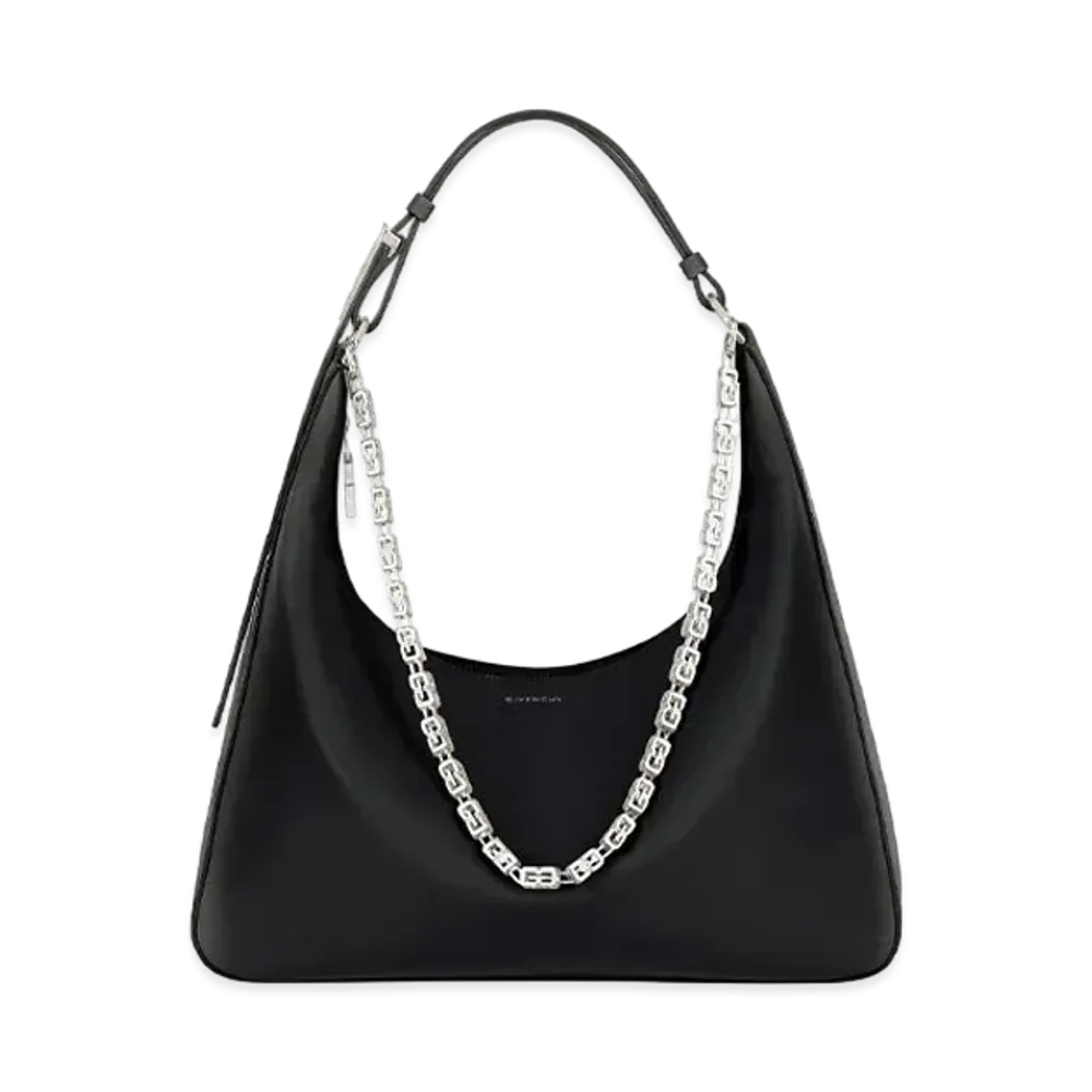 GIVENCHY Medium Moon Cut Out Bag In Leather "Black"