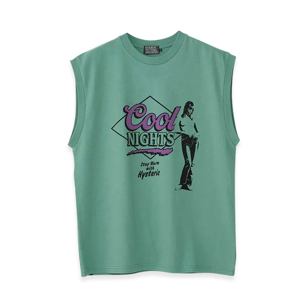 HYSTERIC GLAMOUR Cool Nights Sleeveless T-Shirt "Green"