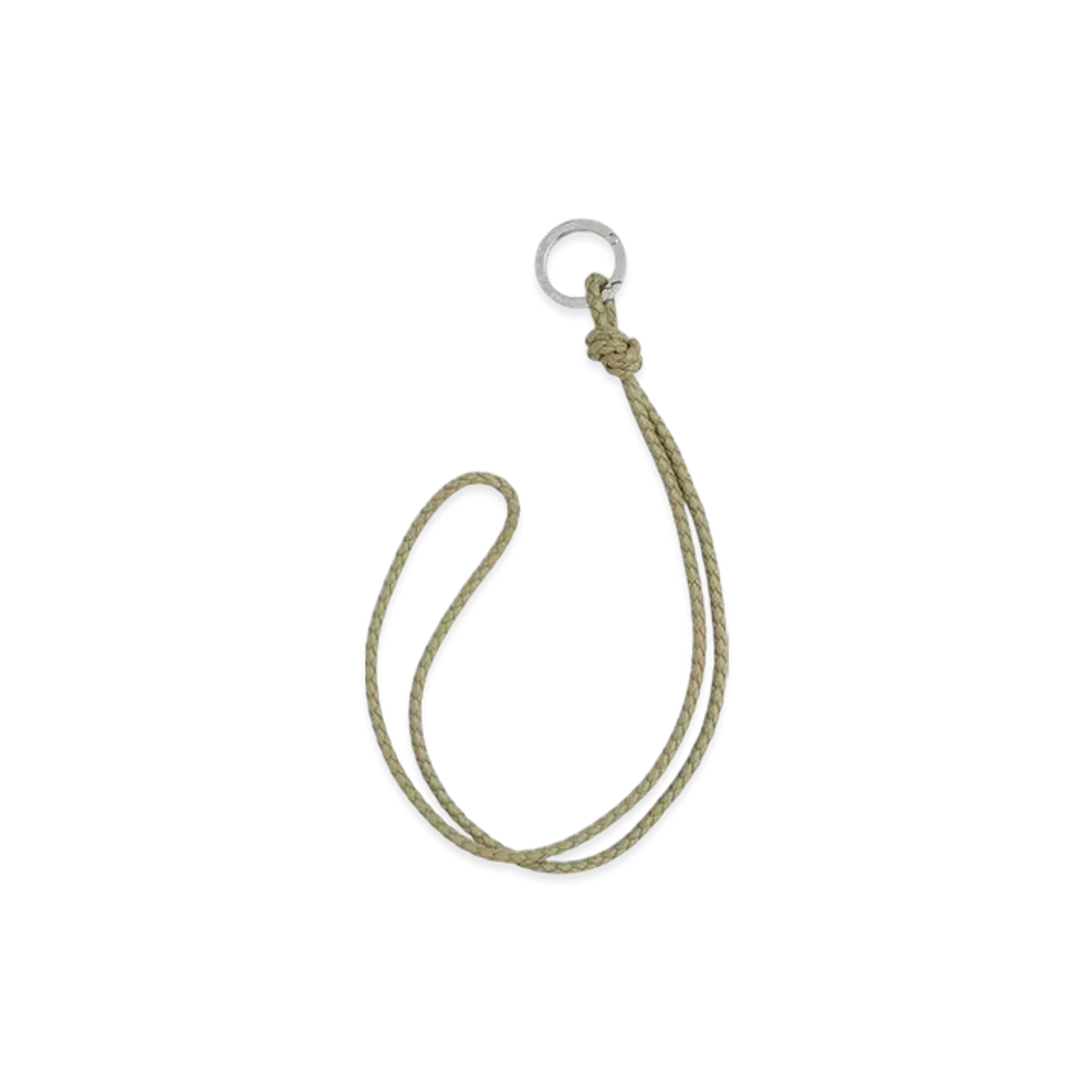 Bottega Veneta Intrecciato Long Key Ring "Travertine"