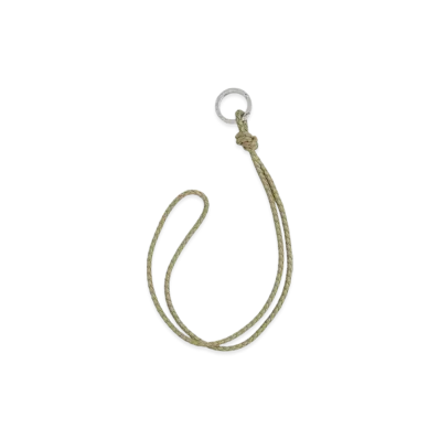 Bottega Veneta Intrecciato Long Key Ring "Travertine"
