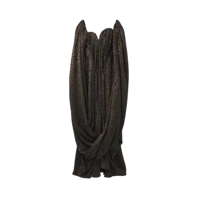 Alexander McQUEEN Leopard Jacquard Single Sleeve Dress "Black"
