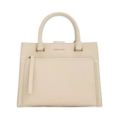 CHARLES & KEITH Anwen Structured Tote Bag "Beige"
