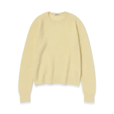 AURALEE Women's Baby Suri Alpaca Sheer Knit P/O "Ecru"