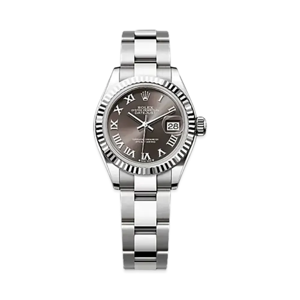 ROLEX Lady-Datejust Oystersteel & White Gold "Brown"