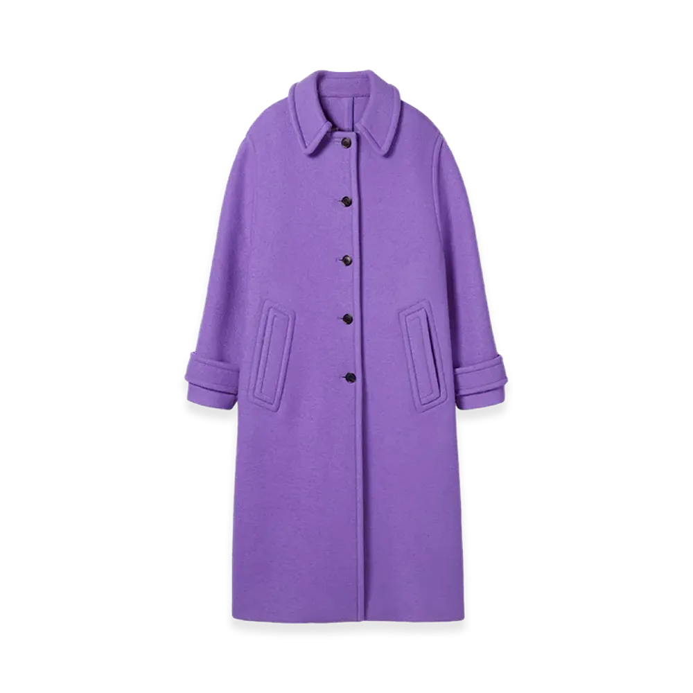 GUCCI Women's Purple Wool Blend Coat "Purple"