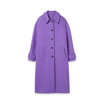 GUCCI Women's Purple Wool Blend Coat "Purple"