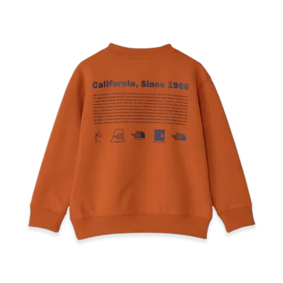 The North Face Toddler Historical Logo Sweat Crew Kids "Yam Orange"