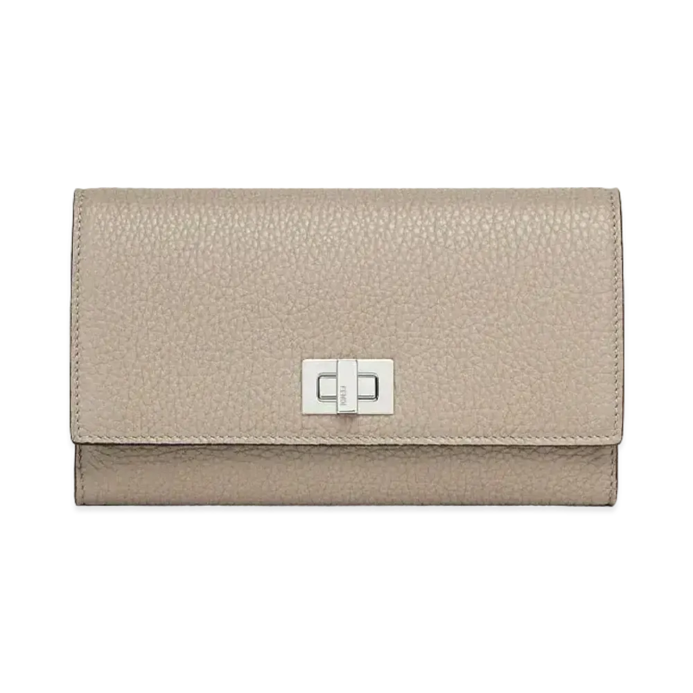 FENDI Three-Fold Wallet Leather Wallet "Beige"