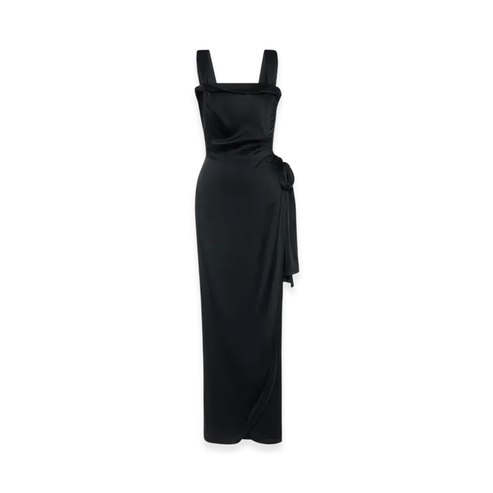 Maison Margiela Silk Satin Maxi Dress "Black"