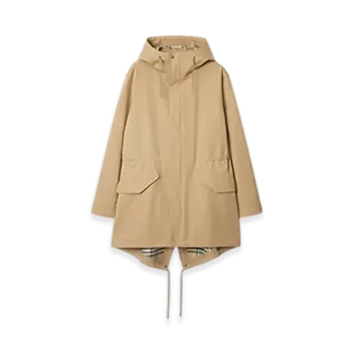 Burberry Bonded Gabardine Parka "Flax"