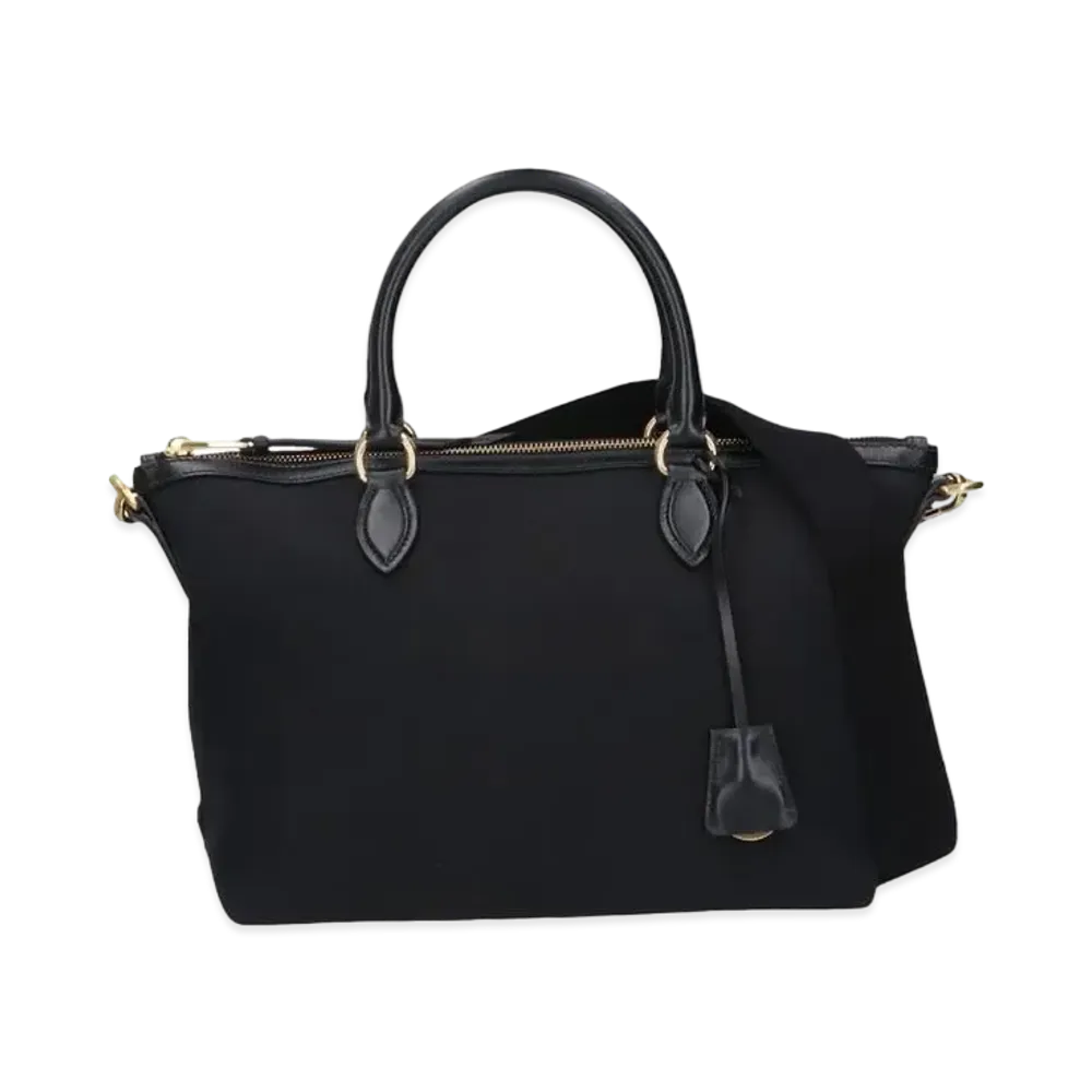 PRADA 2WAY Handbag With Strap Glace Calf "Black"