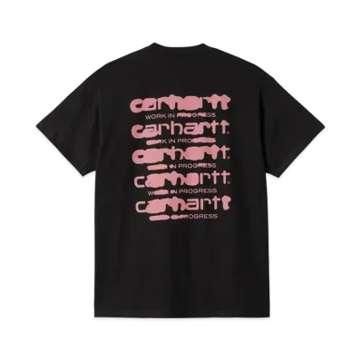 Carhartt WIP Short Sleeve Ink Bleed T-Shirt "Black/Pink"