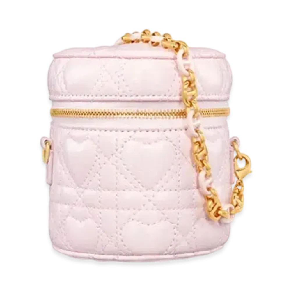 Dior Dioramour Dior Caro Heart Microvanity Cannage Lambskin "Pale Pink"