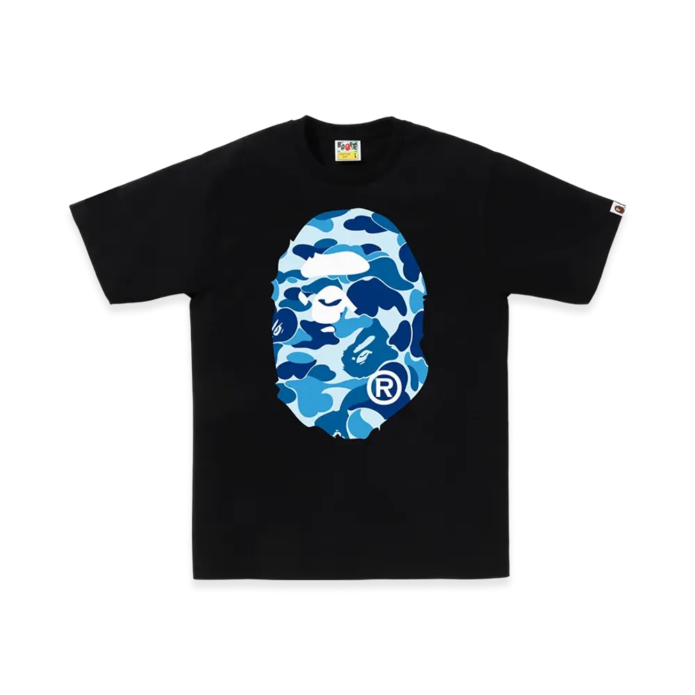 A BATHING APE Abc Camo Big Ape Head Tee "Black/Blue"