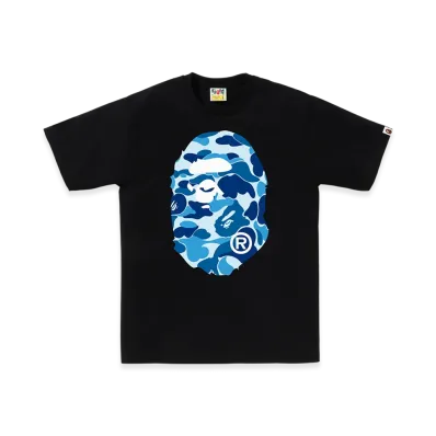 A BATHING APE Abc Camo Big Ape Head Tee "Black/Blue"