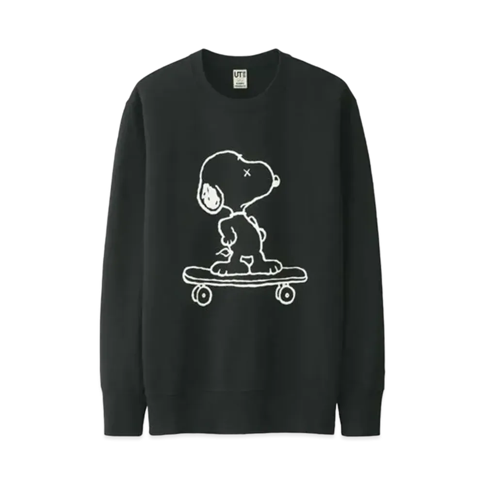 Uniqlo x KAWS x Peanuts Snoopy Skateboarding Sweatshirt "Black"