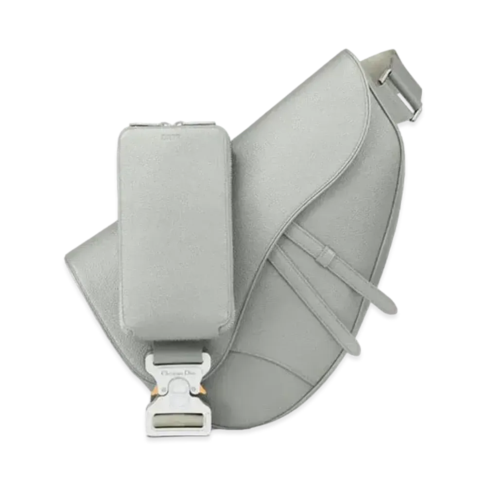 Dior Saddle Maxi Bag Grained Calfskin "Gray"