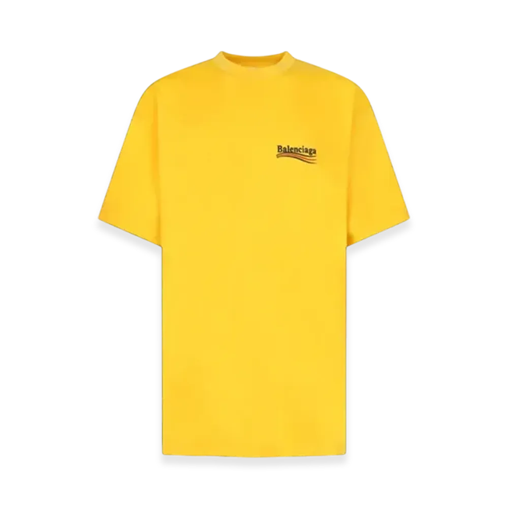 BALENCIAGA Organic Cotton Slim Fit Logo T-Shirt "Yellow"