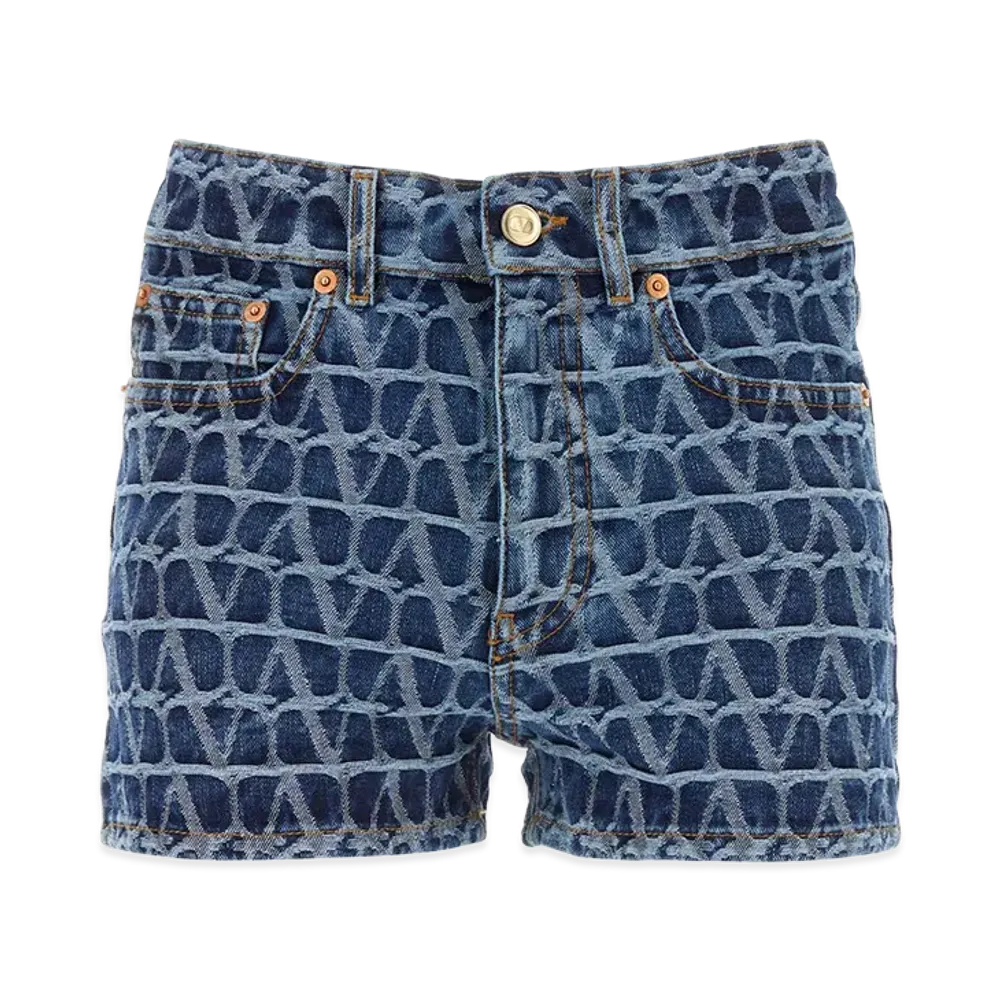 Valentino Women's Toile Iconographe Denim Shorts "Printed"
