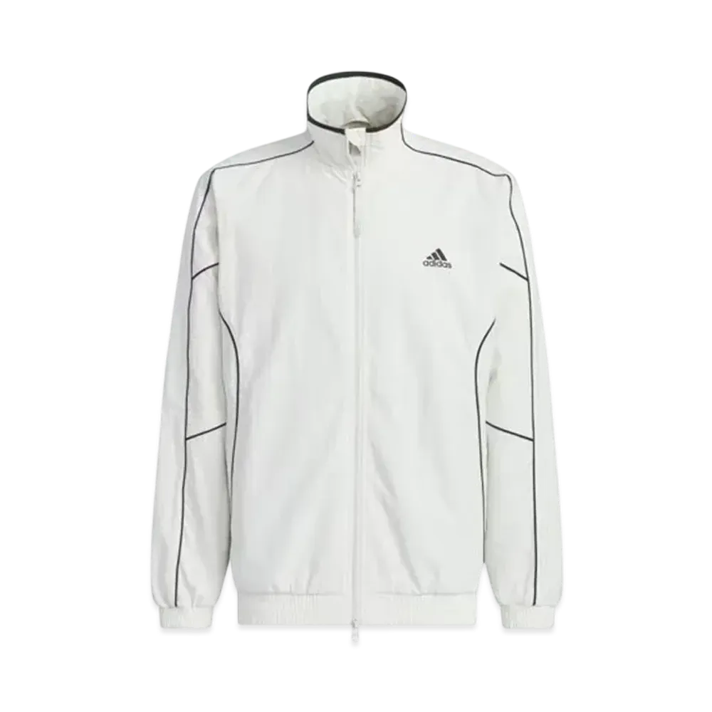 adidas Warding Loose Fit Wrinkled Nylon Woven Brushed Tricot Lined Jacket (Gender Neutral) "Orbit Grey"