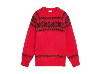 CELINE Boxy Sweater / Brushed Wool "Red/Black"