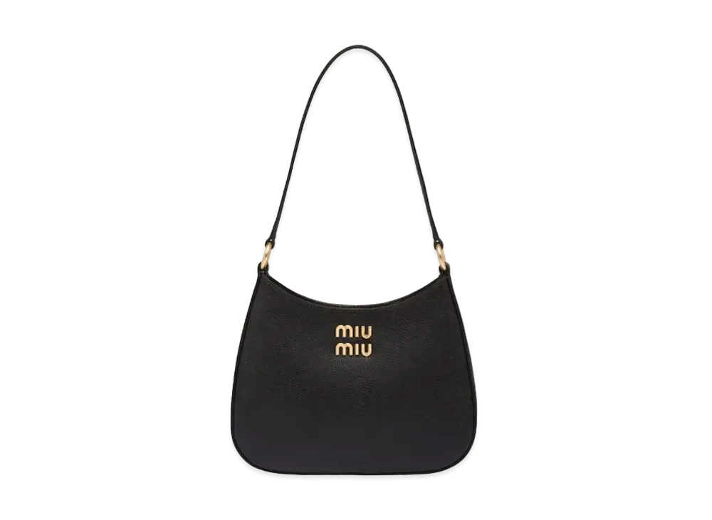 MIU MIU Madras Leather Shoulder Bag "Black"