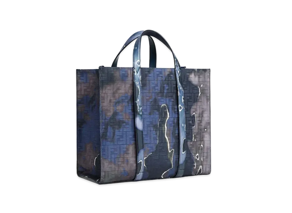 FENDI Shopper Blue & Sunset Jacquard Fabric Bag "Black"